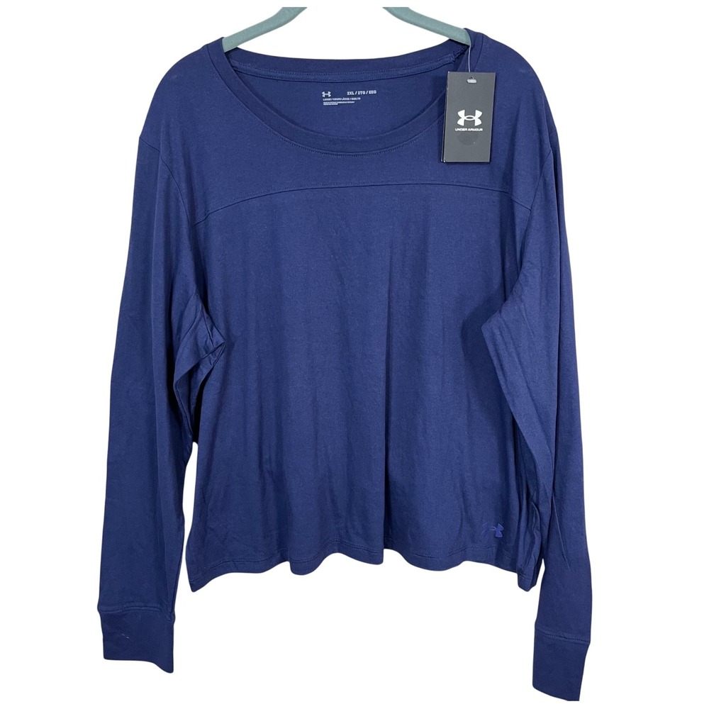 Under Armour Navy Blue Women's Loose Fit Long sleeve Top Size 2X NEW